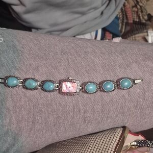 Source Unknown Silver and Turquoise Bracelet